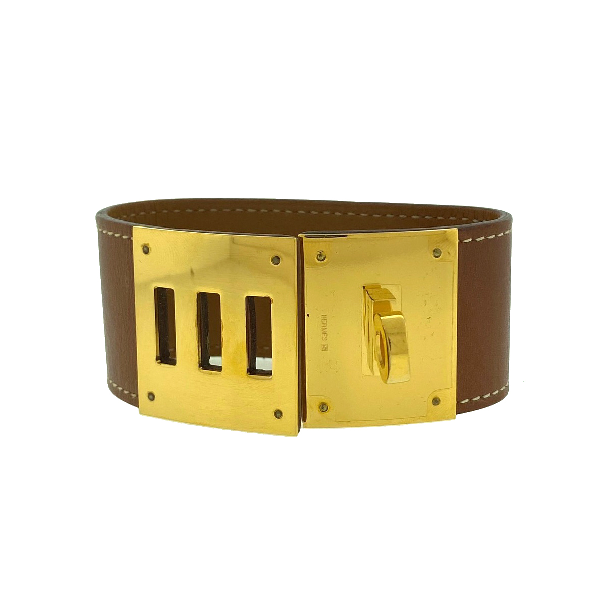 Hermes Kelly Dog Brown Leather Bracelet Hermes Kelly Dog Brown Leather Bracelet