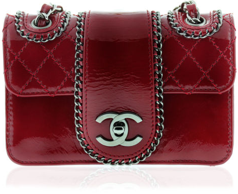 Chanel Dark Red Patent Leather Limited Edition Dark Silver Hardware Bag Purse