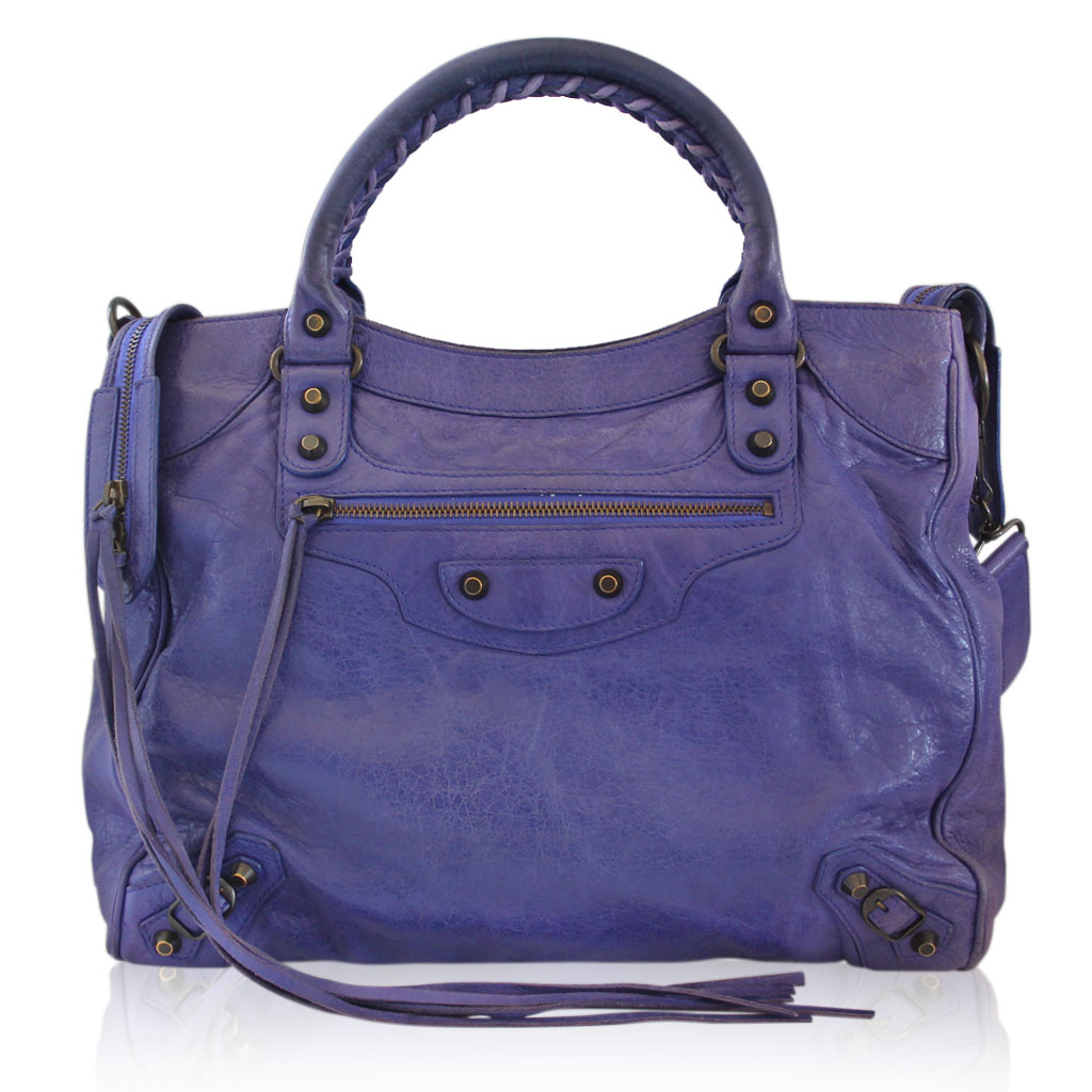 Balenciaga Arena Giant Purple Handbags