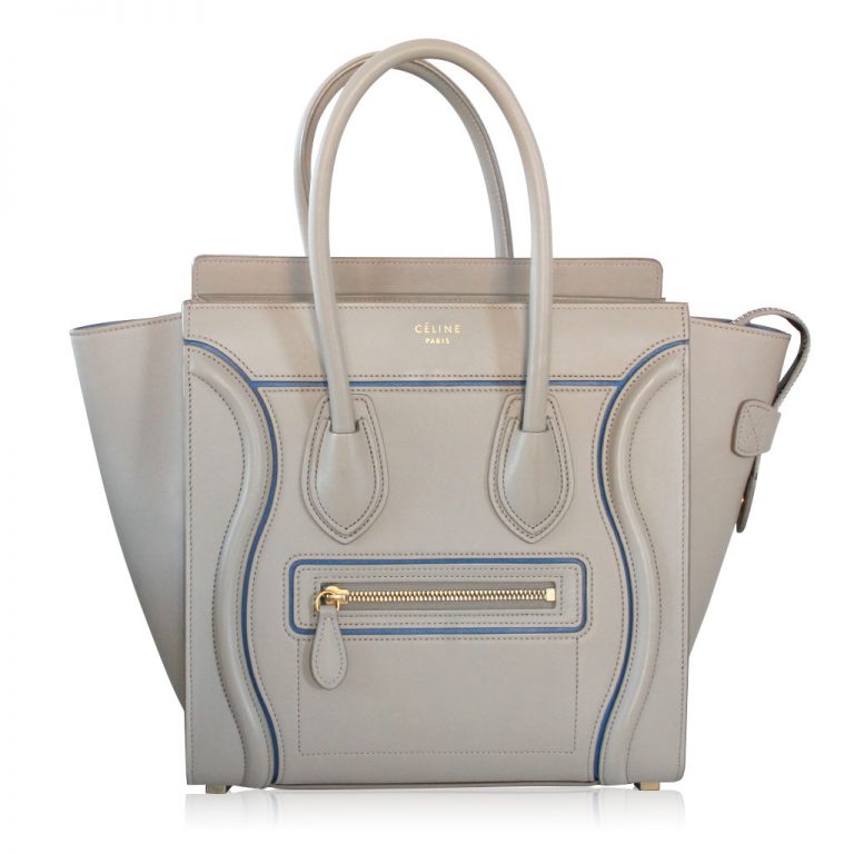 Celine Micro Luggage Taupe Tote