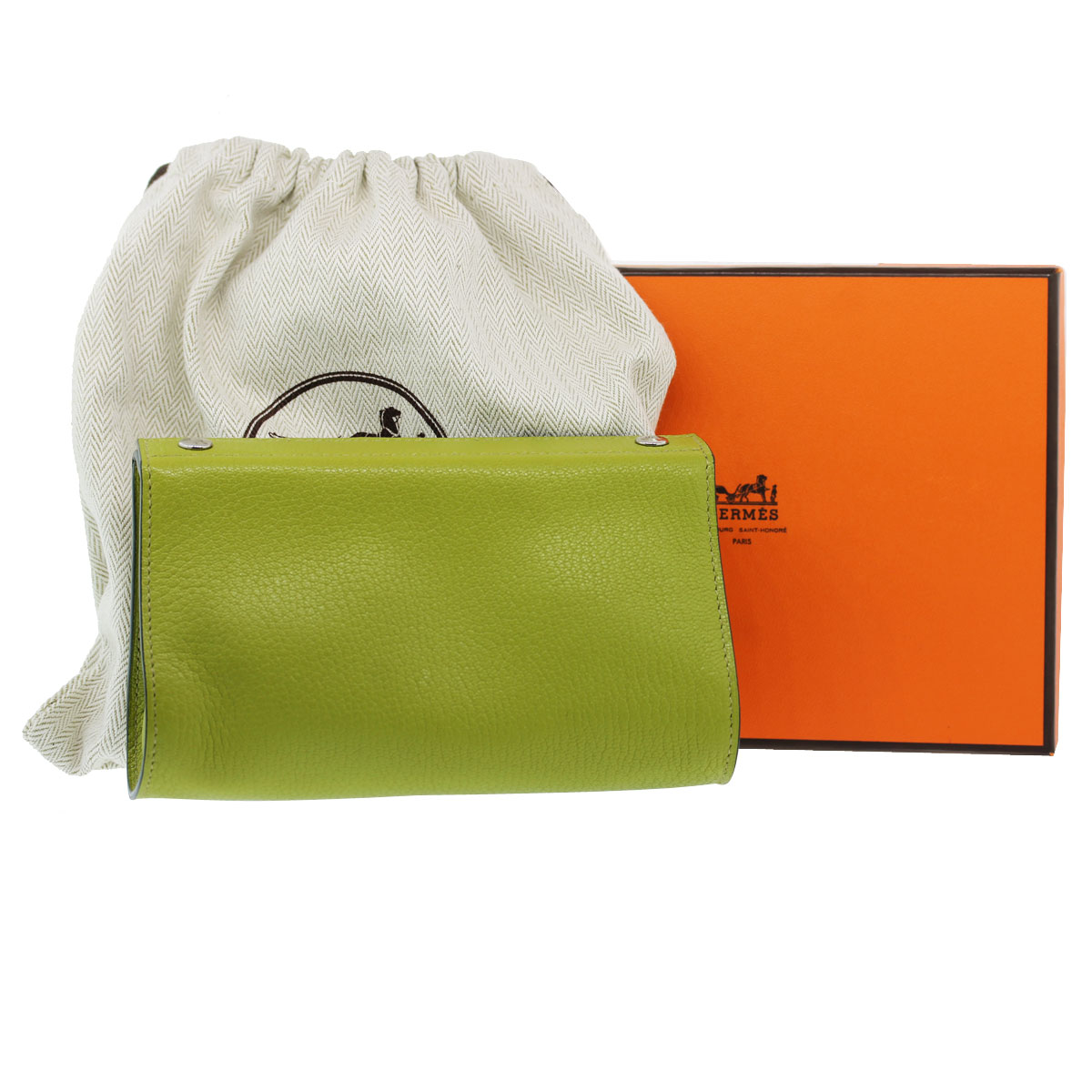 Hermes Green Karo Make Up Case